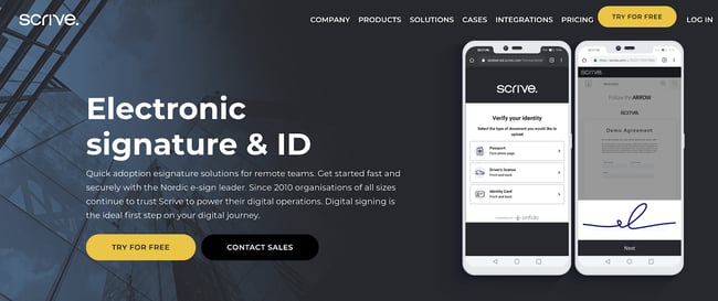 Best Electronic Signature Apps: scrive