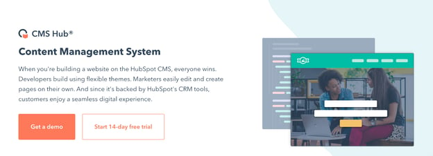 HubSpot's CMS selling platform landing page