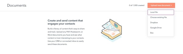 Uploading a document to HubSpot