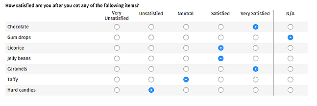 manageable example of a questionnaire 