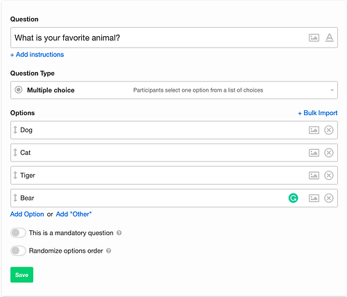 How to create a survey on Facebook step 5: customize survey question and answer options