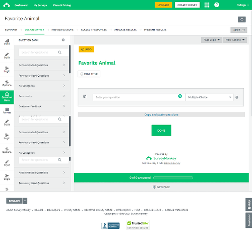 how to create a survey on surveymonkey step 3: Add or choose survey questions