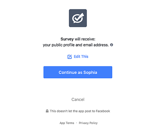 how to create a poll on facebook step 3: give poll permissions to use your profile information