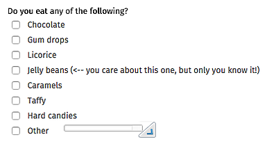 Example of a short survey with multiple choice options