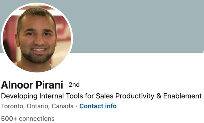 linkedin headline example: Alnoor Pirani