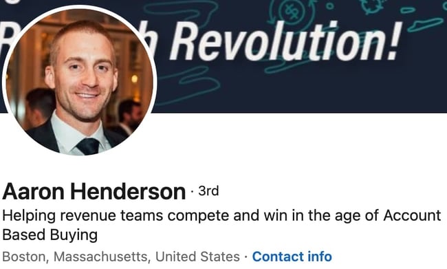 linkedin headline example: Aaron Henderson