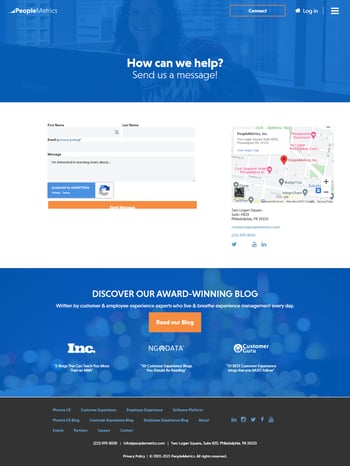 Best Contact Us Pages: PeopleMetrics