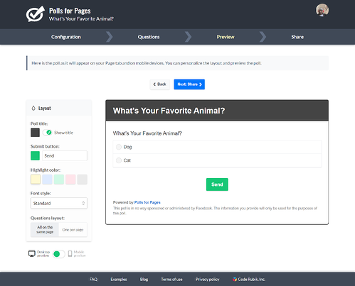 How to create a facebook poll: preview your poll
