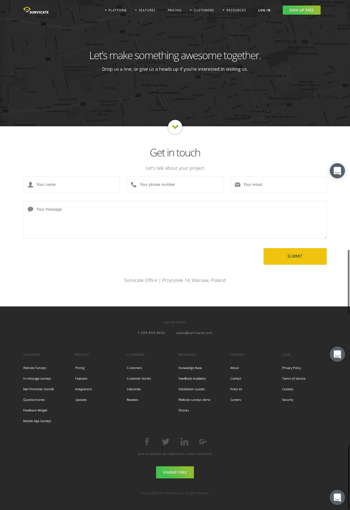 Best Contact Us Pages: Survicate