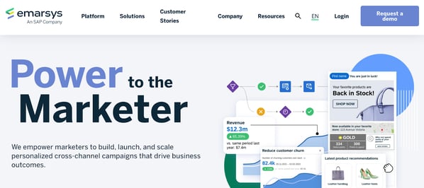 best customer data platform example, Emarsys
