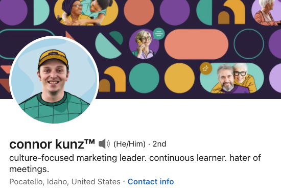 professional linkedin headline example: connor kunz