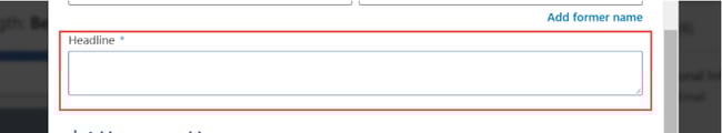 How to write a professional Linkedin headline: step 3 select heading