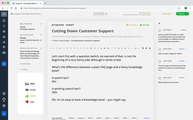 customer success tools: helpjuice