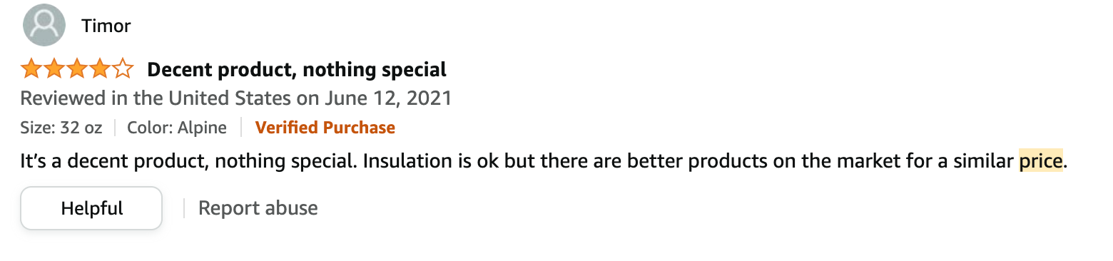 customer dissatisfaction example: pricing