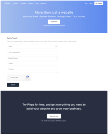 Best Contact Us Pages: Pixpa